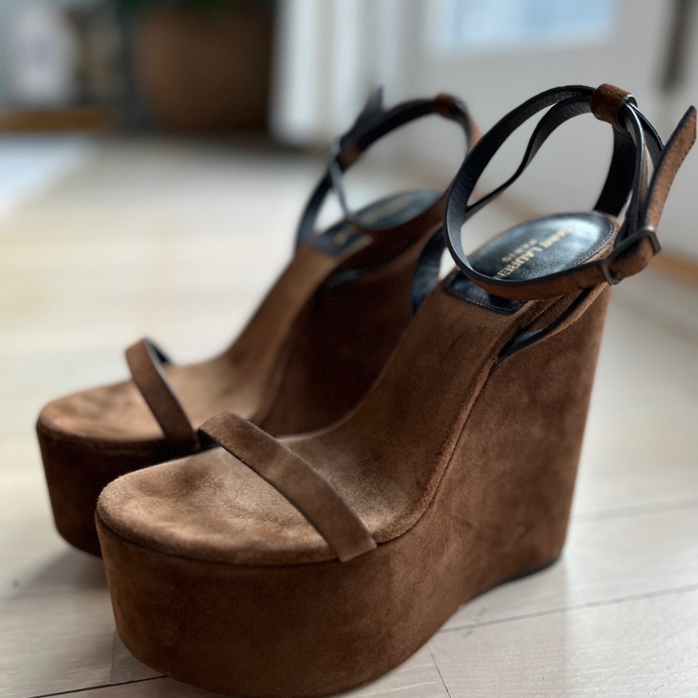 Yves Saint Laurent Frida Wedge Sandals